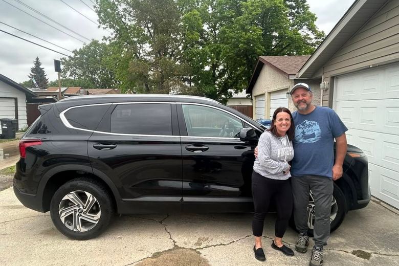 Tara with her Hyundai Santa Fe
